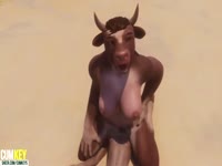 Skinny teen guy got his dick sucked by a busty animal xxx